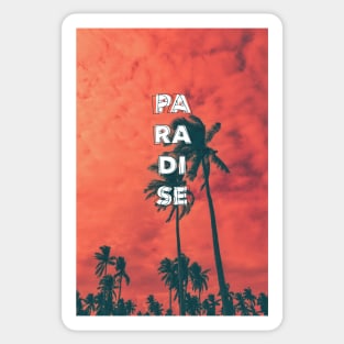 Paradise Palm Trees Under Sunset - Aesthetic Sticker